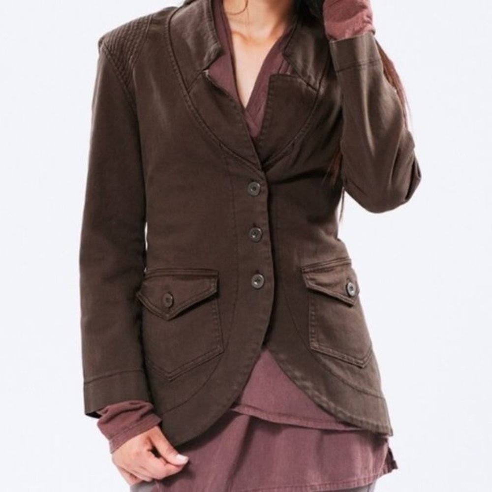 Prairie Underground Brown 3/4 Sleeve Jacket Size S